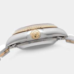 Pre Owned Rolex Champagne 18K Yellow Gold And Stainless Steel Datejust 69173 Women's Wristwatch 26 mm