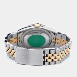 Pre Owned Rolex Champagne 18k Yellow Gold Stainless Steel Datejust 16233 Men's Wristwatch 36 mm