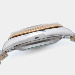 Pre Owned Rolex Champagne 18k Yellow Gold Stainless Steel Datejust 16233 Men's Wristwatch 36 mm