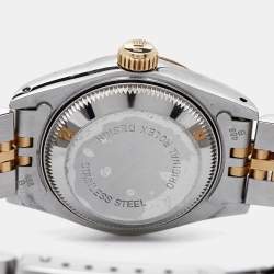 Pre Owned Rolex Champagne 18K Yellow Gold Stainless Steel Datejust 69173 Women's Wristwatch 26 mm