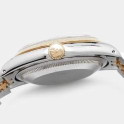 Pre Owned Rolex Champagne 18k Yellow Gold And Stainless Steel Datejust 16233 Men's Wristwatch 36 mm