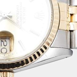 Pre Owned Rolex Champagne 18k Yellow Gold And Stainless Steel Datejust 16233 Men's Wristwatch 36 mm