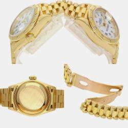 Rolex White Diamond 18k Yellow Gold Datejust 69288 Automatic Women's Wristwatch 26 mm