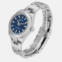 Rolex Oyster Perpetual Nondate Blue Dial Steel Ladies Watch 276200 28 mm