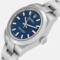 Rolex Oyster Perpetual Nondate Blue Dial Steel Ladies Watch 276200 28 mm