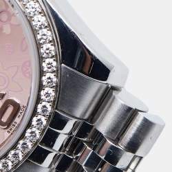 مملوكة مسبقًا Rolex Pink 18K White Gold Stainless Steel Diamond Datejust 116244-0004 Women's Wristwatch 36 mm