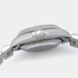 Pre Owned Rolex Silver Jubilee 18K White Gold Stainless Steel Diamond Datejust 79174 Women's Wristwatch 26 mm
