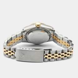Pre Owned Rolex Champagne 18K Yellow Gold Stainless Steel Datejust 69173 Women's Wristwatch 26 mm