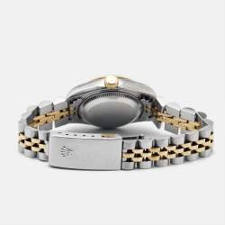 Pre Owned Rolex Champagne Diamond 18k Yellow Gold And Stainless Steel Datejust 69173 Automatic Women's Wristwatch 26 mm