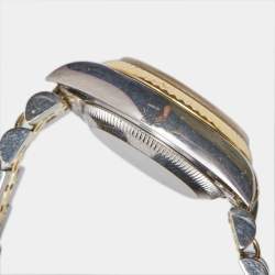 Pre Owned Rolex Champagne Diamond 18k Yellow Gold And Stainless Steel Datejust 69173 Automatic Women's Wristwatch 26 mm