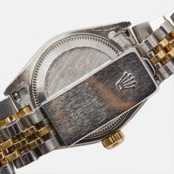 Pre Owned Rolex Champagne Diamond 18k Yellow Gold And Stainless Steel Datejust 69173 Automatic Women's Wristwatch 26 mm