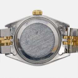 Pre Owned Rolex Champagne Diamond 18k Yellow Gold And Stainless Steel Datejust 69173 Automatic Women's Wristwatch 26 mm