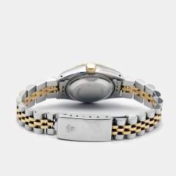 Pre Owned Rolex Champagne Diamond 18k Yellow Gold And Stainless Steel Datejust 69173 Automatic Women's Wristwatch 26 mm