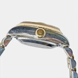 Pre Owned Rolex Champagne Diamond 18k Yellow Gold And Stainless Steel Datejust 69173 Automatic Women's Wristwatch 26 mm