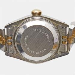 Pre Owned Rolex Champagne Diamond 18k Yellow Gold And Stainless Steel Datejust 69173 Automatic Women's Wristwatch 26 mm