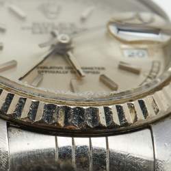 مملوكة مسبقًا Rolex Silver 18K White Gold And Stainless Steel Datejust 69174 Women's Wristwatch 26 mm