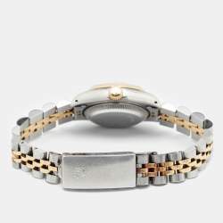 Pre Owned Rolex Champagne 18K Yellow Gold And Stainless Steel Datejust 69173 Women's Wristwatch 26 mm