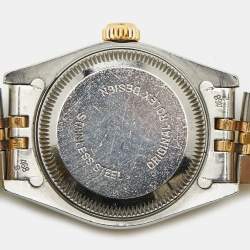 Pre Owned Rolex Champagne 18K Yellow Gold And Stainless Steel Datejust 69173 Women's Wristwatch 26 mm