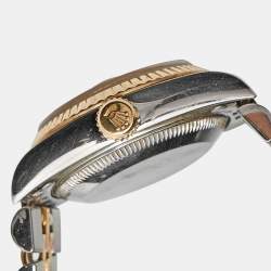 Pre Owned Rolex Silver 18K Yellow Gold And Stainless Steel Datejust 69173 Women's Wristwatch 26 mm