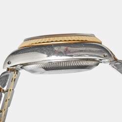 Pre Owned Rolex Champagne 18K Yellow Gold And Stainless Steel Datejust 69173 Women's Wristwatch 26 mm