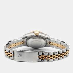 Pre Owned Rolex Champagne 18K Yellow Gold And Stainless Steel Datejust 69173 Women's Wristwatch 26 mm