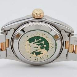 Pre Owned Rolex Slate 18K Yellow Gold Stainless Steel Oyster Perpetual 67183 Women's Wristwatch 24 mm
