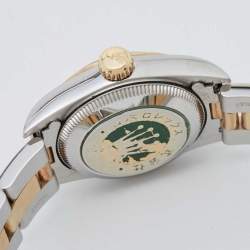 Pre Owned Rolex Slate 18K Yellow Gold Stainless Steel Oyster Perpetual 67183 Women's Wristwatch 24 mm