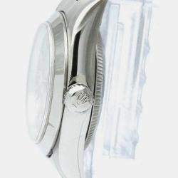 مملوكة مسبقًا Rolex Orange Stainless Steel Oyster Perpetual 76080 Automatic Women's Wristwatch 24 mm