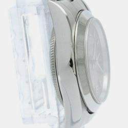 مملوكة مسبقًا Rolex Orange Stainless Steel Oyster Perpetual 76080 Automatic Women's Wristwatch 24 mm