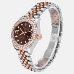 Rolex Datejust 28 Steel Rolesor Rose Gold Diamond Ladies Watch 279381  