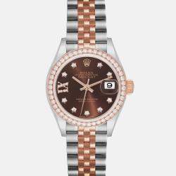 Rolex Datejust 28 Steel Rolesor Rose Gold Diamond Ladies Watch 279381  