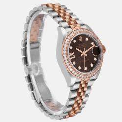 Rolex Datejust 28 Steel Rolesor Rose Gold Diamond Ladies Watch 279381  