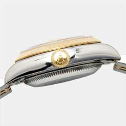 Pre Owned Rolex Champagne Diamond 18K Yellow Gold Stainless Steel Datejust 79173 Women's Wristwatch 26 mm