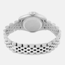Rolex Datejust 26 Steel White Gold Sunburst Dial Diamond Ladies Watch 179384 26 mm