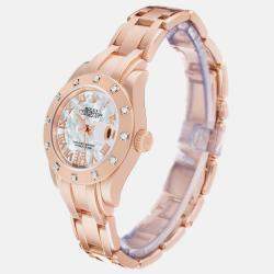 Rolex Pearlmaster Mother of Pearl Dial Rose Gold Diamond Ladies Watch 80315 29 mm