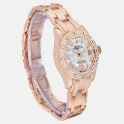 Rolex Pearlmaster Mother of Pearl Dial Rose Gold Diamond Ladies Watch 80315 29 mm