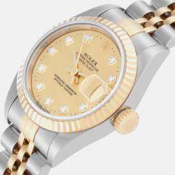 Rolex Datejust Diamond Dial Steel Yellow Gold Ladies Watch 69173 26 mm