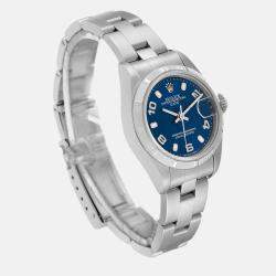 Rolex Date Blue Dial Steel Ladies Watch 69190 26 mm