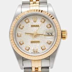 مملوكة مسبقًا Rolex Silver 18k Yellow Gold And Stainless Steel Datejust 79173 Automatic Women's Wristwatch 26 mm