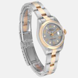 Rolex Datejust Steel Yellow Gold Slate Dial Ladies Watch 69163