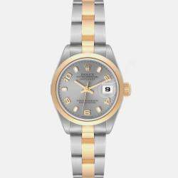 Rolex Datejust Steel Yellow Gold Slate Dial Ladies Watch 69163