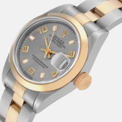 Rolex Datejust Steel Yellow Gold Slate Dial Ladies Watch 69163