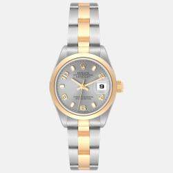 Rolex Datejust Steel Yellow Gold Slate Dial Ladies Watch 69163