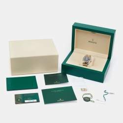 Pre Owned Rolex Black Diamond 18k Yellow Gold Stainless Steel Datejust 126203 Women's Wristwatch 36 mm 