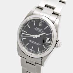 Pre Owned Rolex Black Stainless Steel Datejust 78240 Women's Wristwatch 31 mm