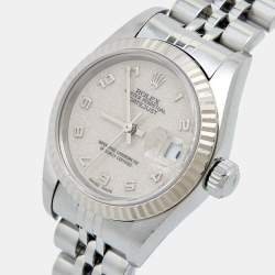 Pre Owned Rolex Ivory Jubilee 18k White Gold Stainless Steel 79174 Women's Wristwatch 26 mm