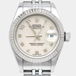 Pre Owned Rolex Ivory Jubilee 18k White Gold Stainless Steel 79174 Women's Wristwatch 26 mm