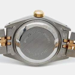 Pre Owned Rolex Champgne 18k Yellow Gold Stainless Steel Datejust 69173 Women's Wristwatch 26 mm