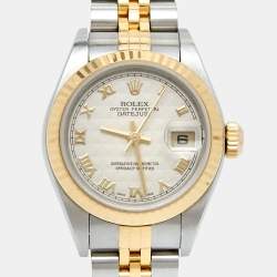 Pre Owned Rolex Ivory 18k Gold Stainless Steel 79173 Women's Wristwatch 26 mm