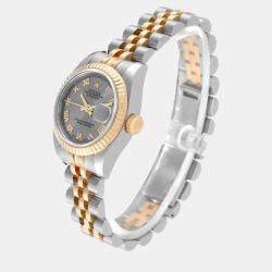 Rolex Datejust Steel Yellow Gold Slate Dial Ladies Watch 26 mm